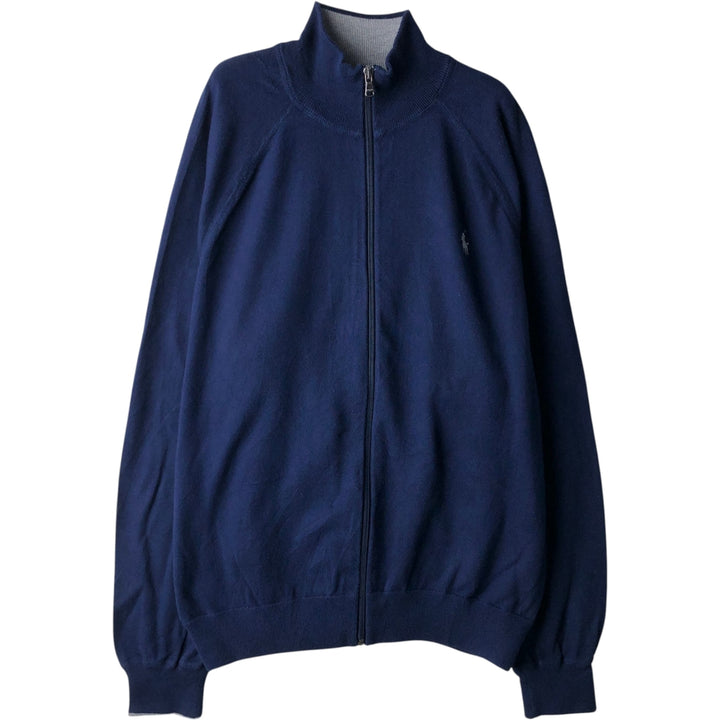 Ralph Lauren POLO RALPH LAUREN full-zip sweatshirt, men's size XL cotton navy blue type Vintage Second Hand