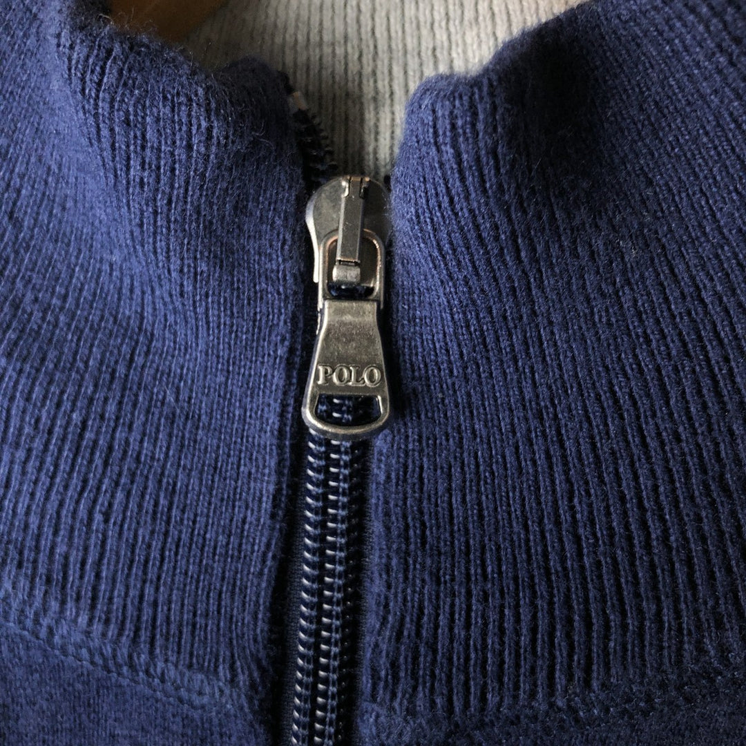 Ralph Lauren POLO RALPH LAUREN full-zip sweatshirt, men's size XL cotton navy blue type Vintage Second Hand
