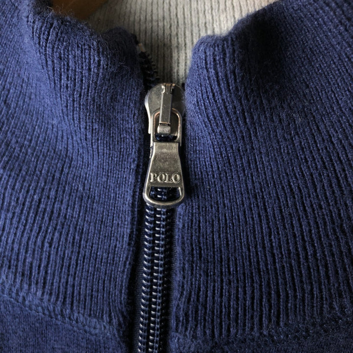 Ralph Lauren POLO RALPH LAUREN full-zip sweatshirt, men's size XL cotton navy blue type Vintage Second Hand