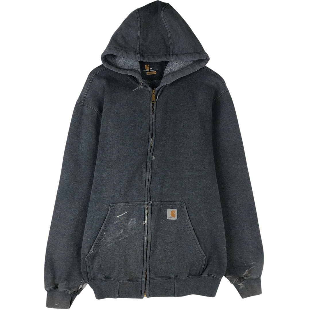 Carhartt ORIGINAL FIT sweat full zip hoodie, men's size M cotton gray type Vintage Second Hand