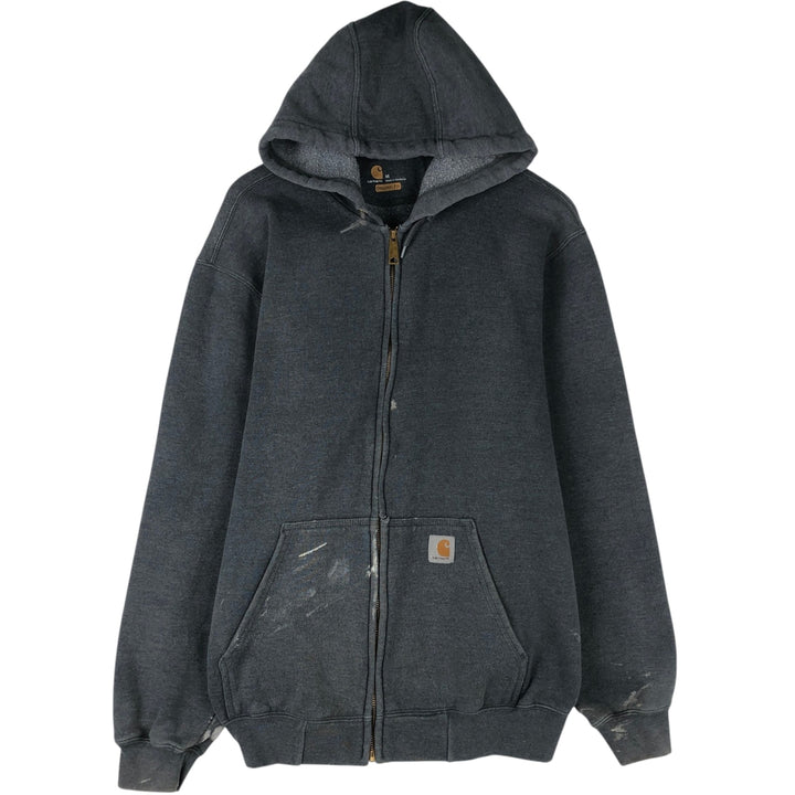 Carhartt ORIGINAL FIT sweat full zip hoodie, men's size M cotton gray type Vintage Second Hand