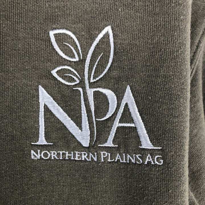 Carhartt Northern Plains Ag Advertising Full-Zip Sweatshirt Hoodie (Men's Size S) cotton Khaki type Vintage Second Hand