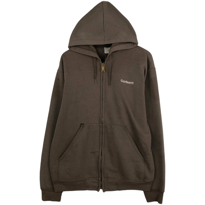 Carhartt Sweat Full Zip Hoodie Men's L size cotton brown type Vintage Second Hand