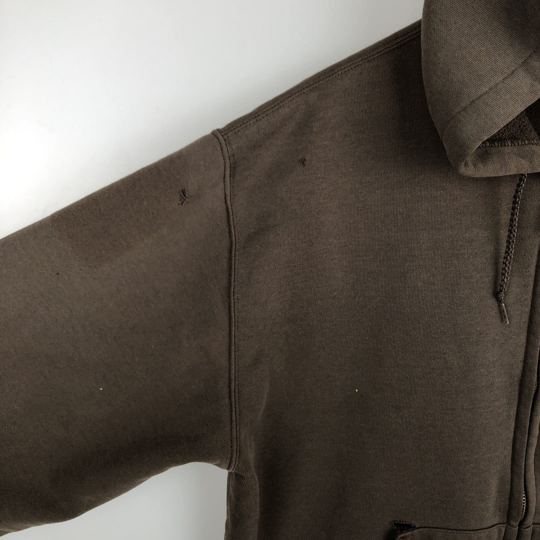 Carhartt Sweat Full Zip Hoodie Men's L size cotton brown type Vintage Second Hand