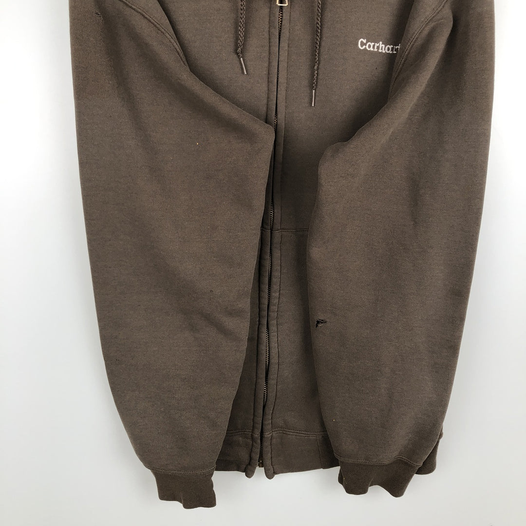 Carhartt Sweat Full Zip Hoodie Men's L size cotton brown type Vintage Second Hand