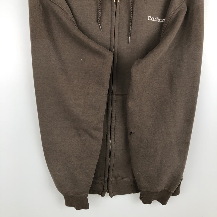 Carhartt Sweat Full Zip Hoodie Men's L size cotton brown type Vintage Second Hand