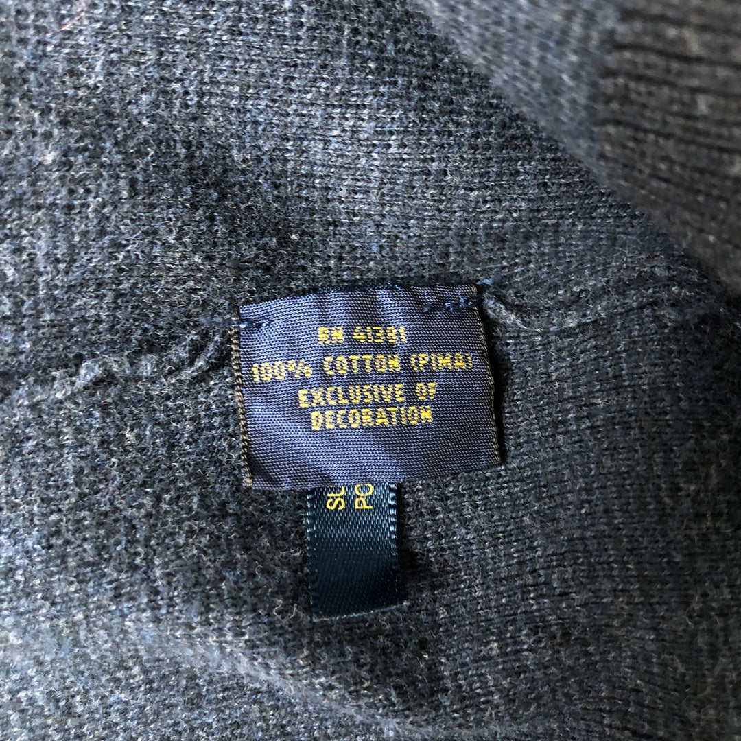 Ralph Lauren POLO RALPH LAUREN full-zip sweatshirt, men's size XL Pima Cotton navy blue type Vintage Second Hand