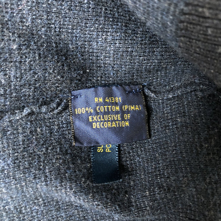 Ralph Lauren POLO RALPH LAUREN full-zip sweatshirt, men's size XL Pima Cotton navy blue type Vintage Second Hand