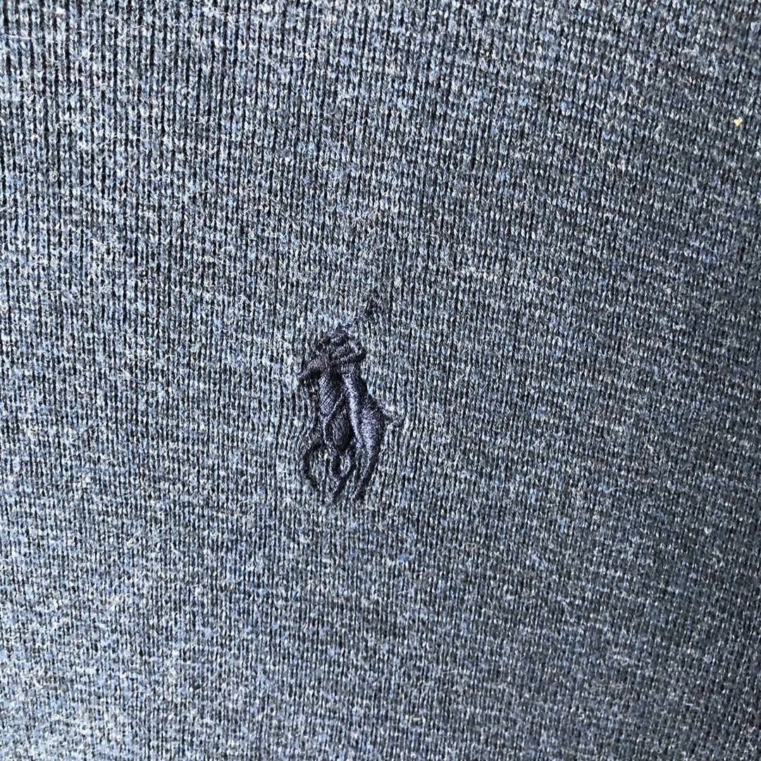 Ralph Lauren POLO RALPH LAUREN full-zip sweatshirt, men's size XL Pima Cotton navy blue type Vintage Second Hand