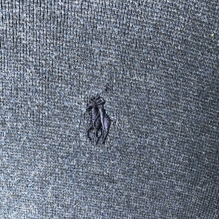 Ralph Lauren POLO RALPH LAUREN full-zip sweatshirt, men's size XL Pima Cotton navy blue type Vintage Second Hand