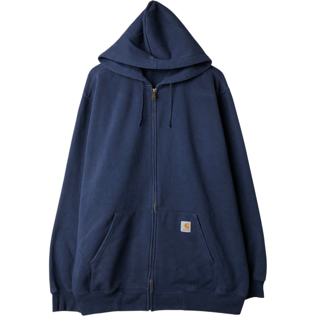 Carhartt Sweat Full Zip Hoodie Men's XL cotton navy blue type Vintage Second Hand