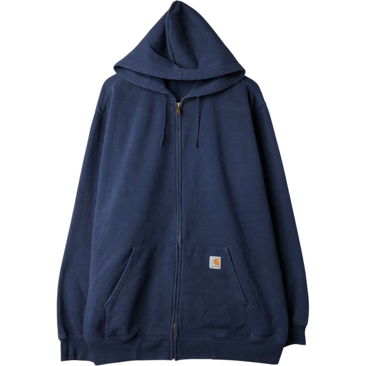 Carhartt Sweat Full Zip Hoodie Men's XL cotton navy blue type Vintage Second Hand