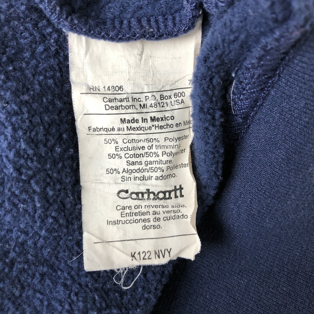 Carhartt Sweat Full Zip Hoodie Men's XL cotton navy blue type Vintage Second Hand
