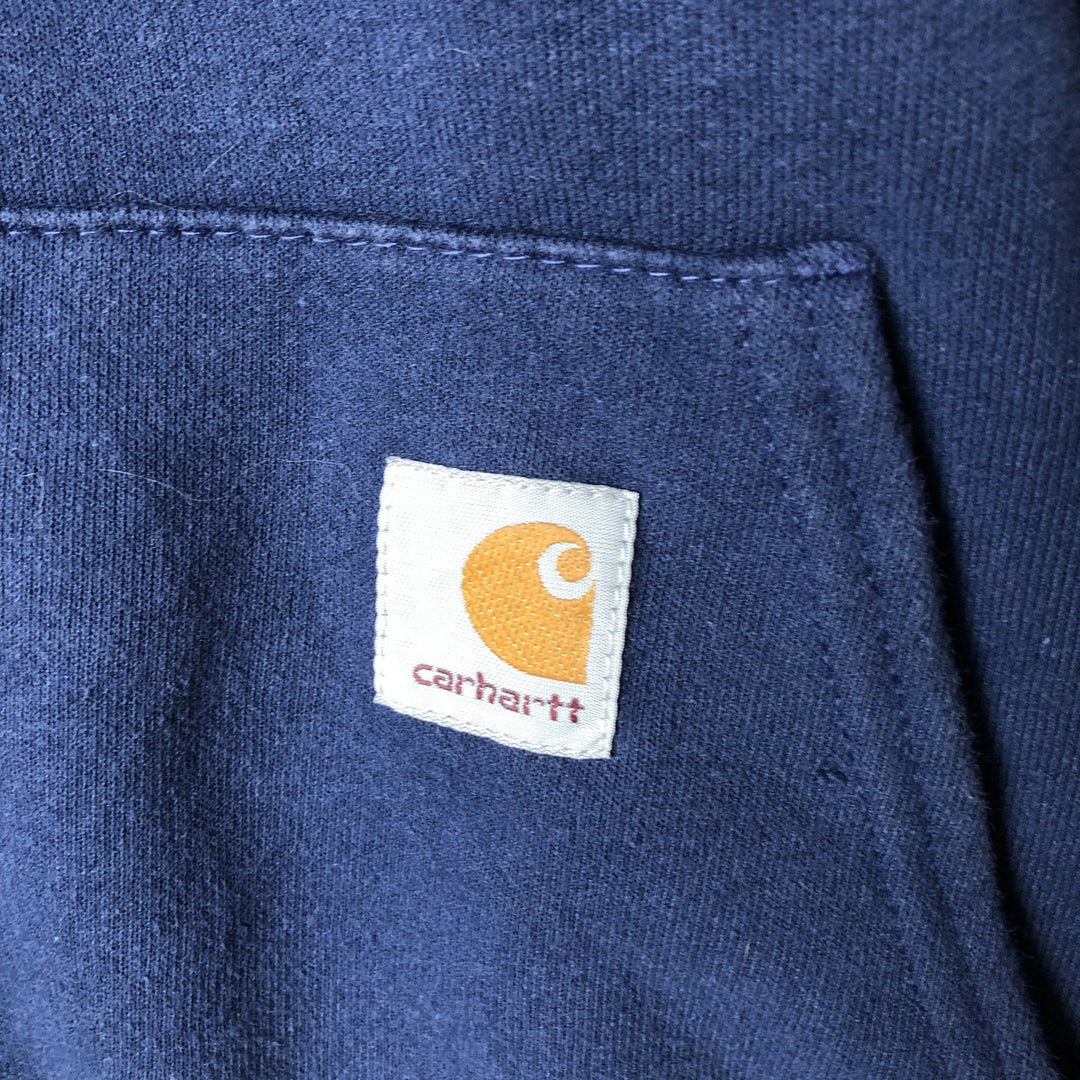 Carhartt Sweat Full Zip Hoodie Men's XL cotton navy blue type Vintage Second Hand