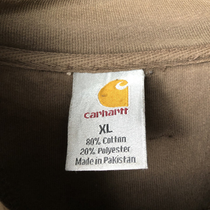 Carhartt Sweat Full Zip Hoodie Men's XL cotton brown type Vintage Second Hand