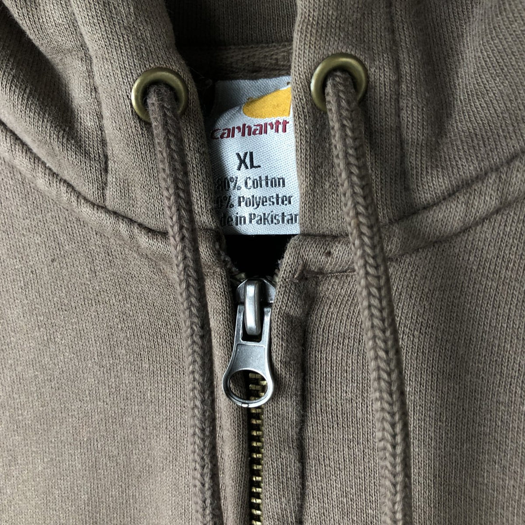 Carhartt Sweat Full Zip Hoodie Men's XL cotton brown type Vintage Second Hand