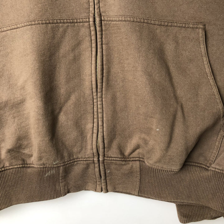 Carhartt Sweat Full Zip Hoodie Men's XL cotton brown type Vintage Second Hand