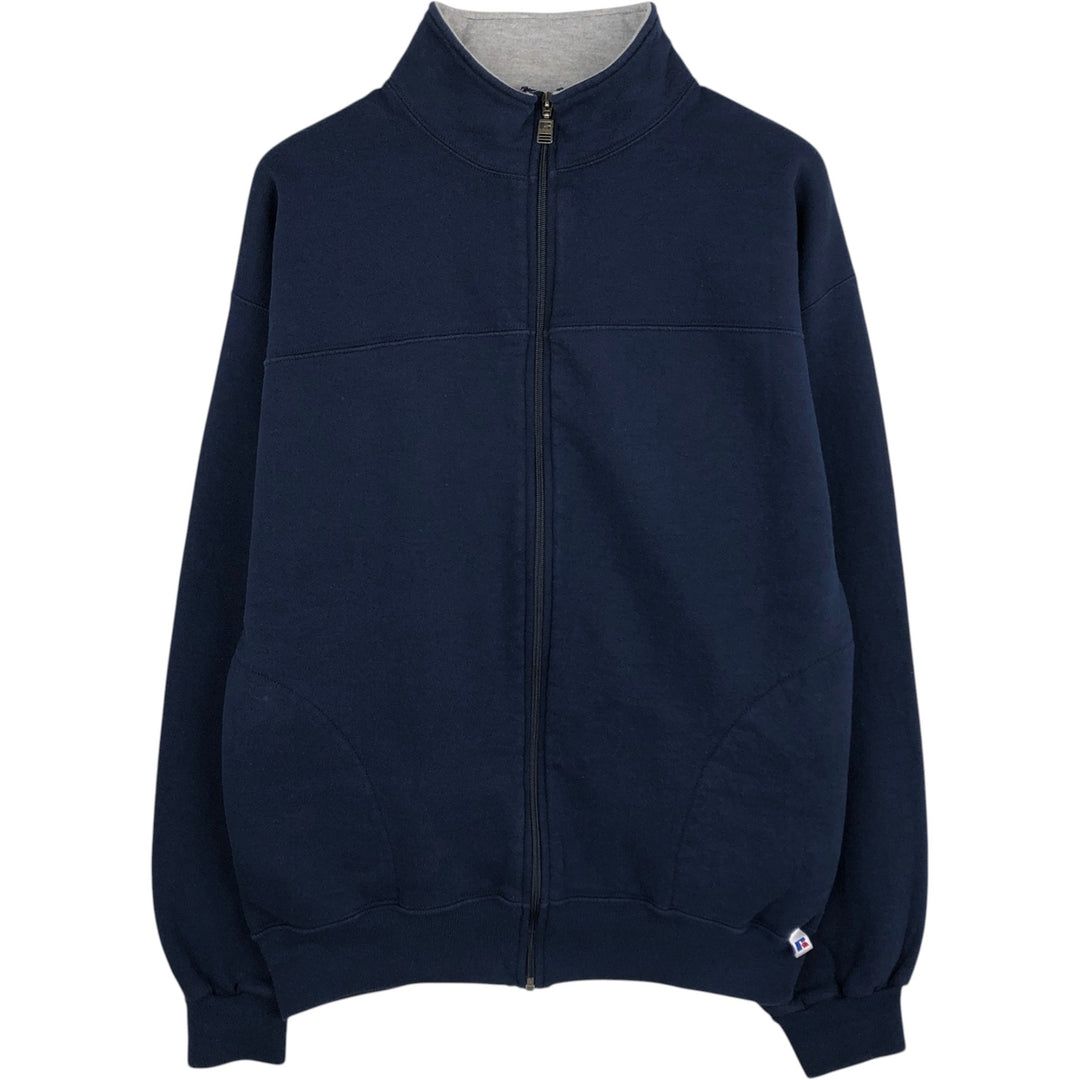 90'S Russell Full-Zip Sweatshirt (Men's Size L) cotton navy blue type Vintage Second Hand