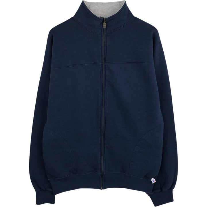 90'S Russell Full-Zip Sweatshirt (Men's Size L) cotton navy blue type Vintage Second Hand