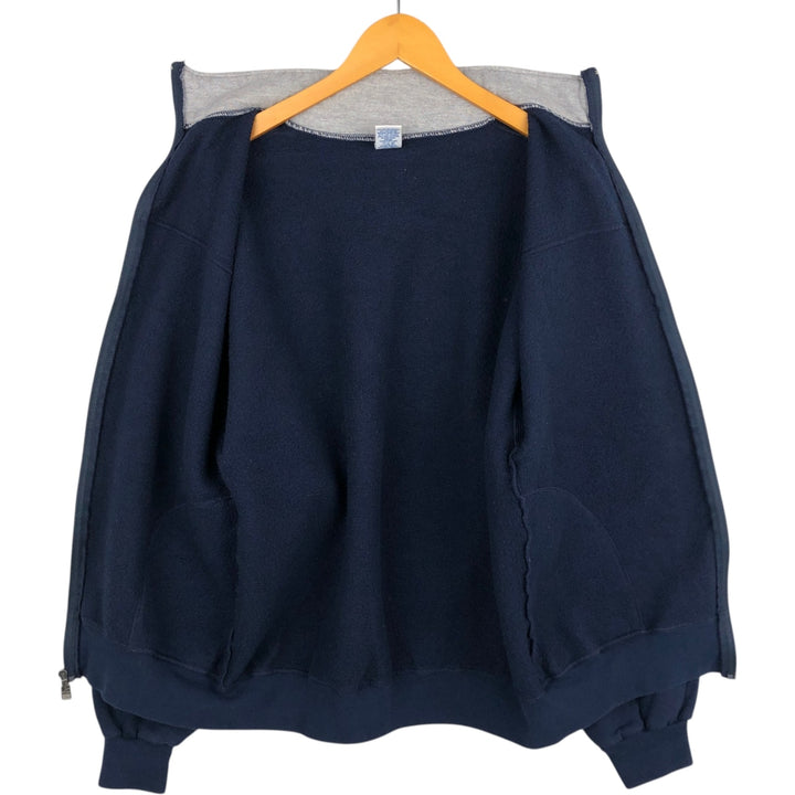 90'S Russell Full-Zip Sweatshirt (Men's Size L) cotton navy blue type Vintage Second Hand