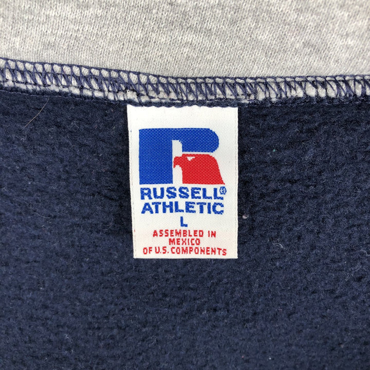 90'S Russell Full-Zip Sweatshirt (Men's Size L) cotton navy blue type Vintage Second Hand
