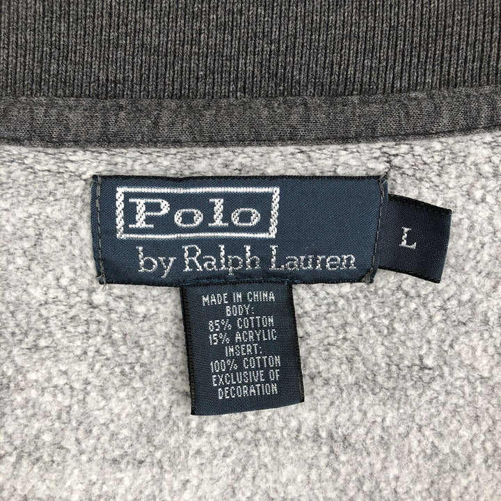 Ralph Lauren POLO by Ralph Lauren full zip sweatshirt, men's size L cotton gray type Vintage Second Hand