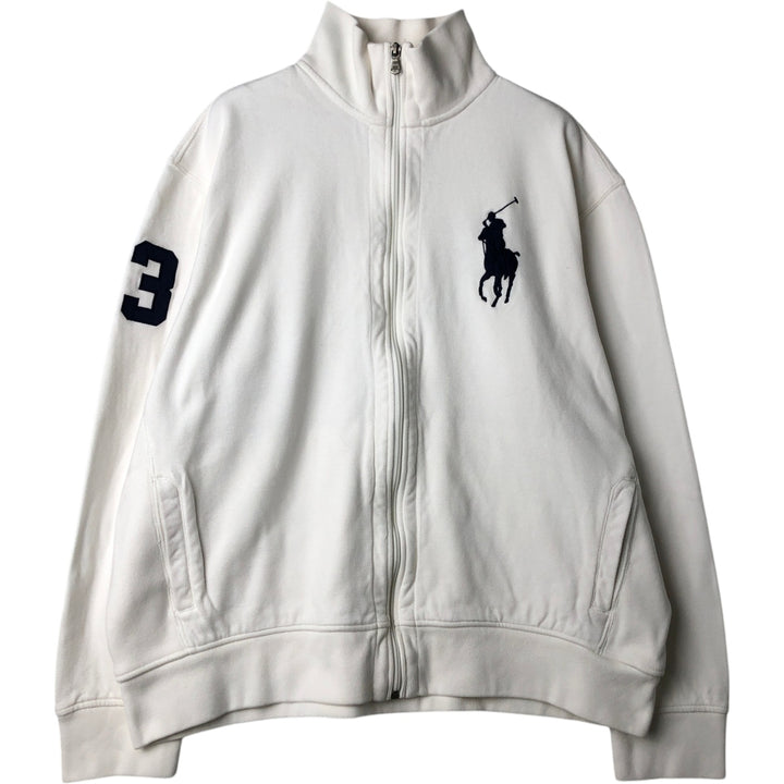 Ralph Lauren POLO by Ralph Lauren Big Pony Full-Zip Sweatshirt (Men's XXL equivalent) cotton white type Vintage Second Hand