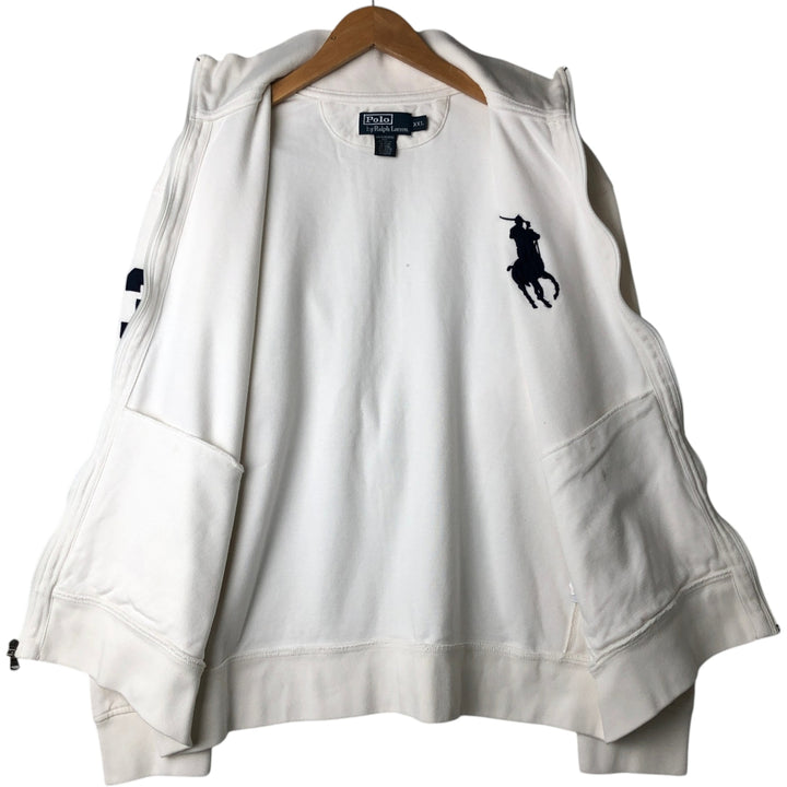 Ralph Lauren POLO by Ralph Lauren Big Pony Full-Zip Sweatshirt (Men's XXL equivalent) cotton white type Vintage Second Hand