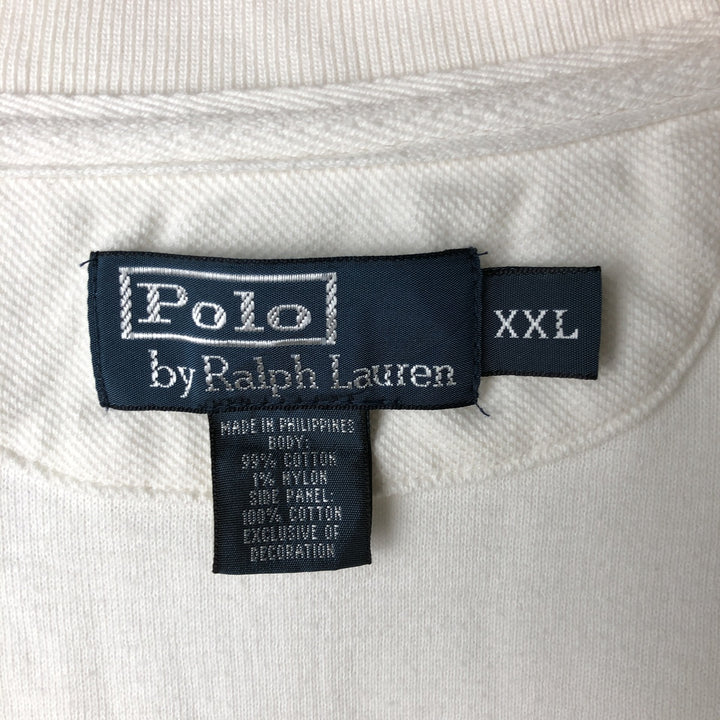 Ralph Lauren POLO by Ralph Lauren Big Pony Full-Zip Sweatshirt (Men's XXL equivalent) cotton white type Vintage Second Hand