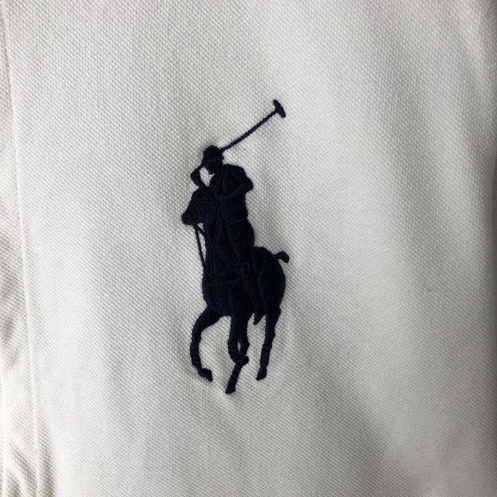 Ralph Lauren POLO by Ralph Lauren Big Pony Full-Zip Sweatshirt (Men's XXL equivalent) cotton white type Vintage Second Hand