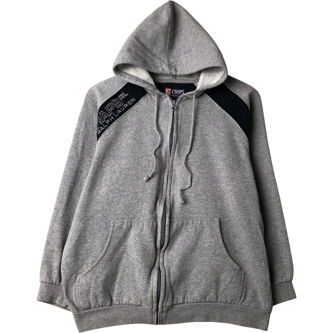 Ralph Lauren CHAPS full-zip sweatshirt hoodie, men's size M cotton gray type Vintage Second Hand