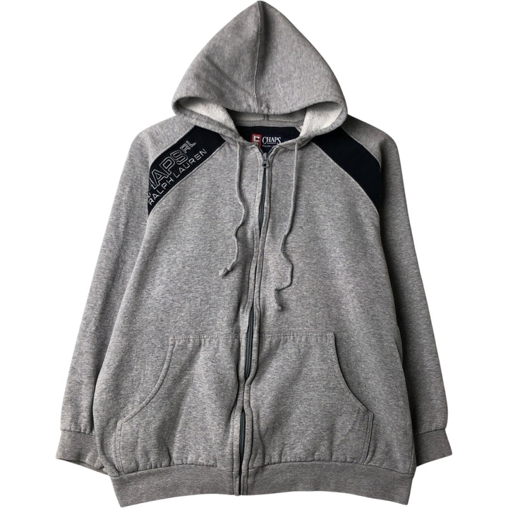 Ralph Lauren CHAPS full-zip sweatshirt hoodie, men's size M cotton gray type Vintage Second Hand