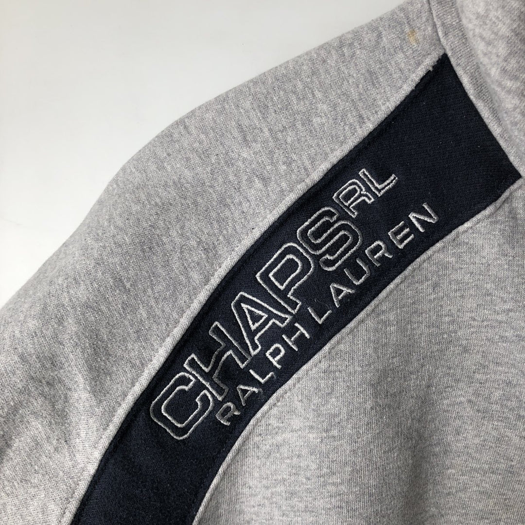 Ralph Lauren CHAPS full-zip sweatshirt hoodie, men's size M cotton gray type Vintage Second Hand