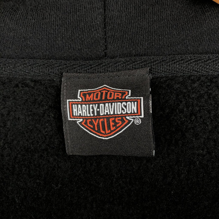 Harley-Davidson Eagle Pattern Sweatshirt Full-Zip Hoodie, Men's XXL (approx.) cotton black type Vintage Second Hand