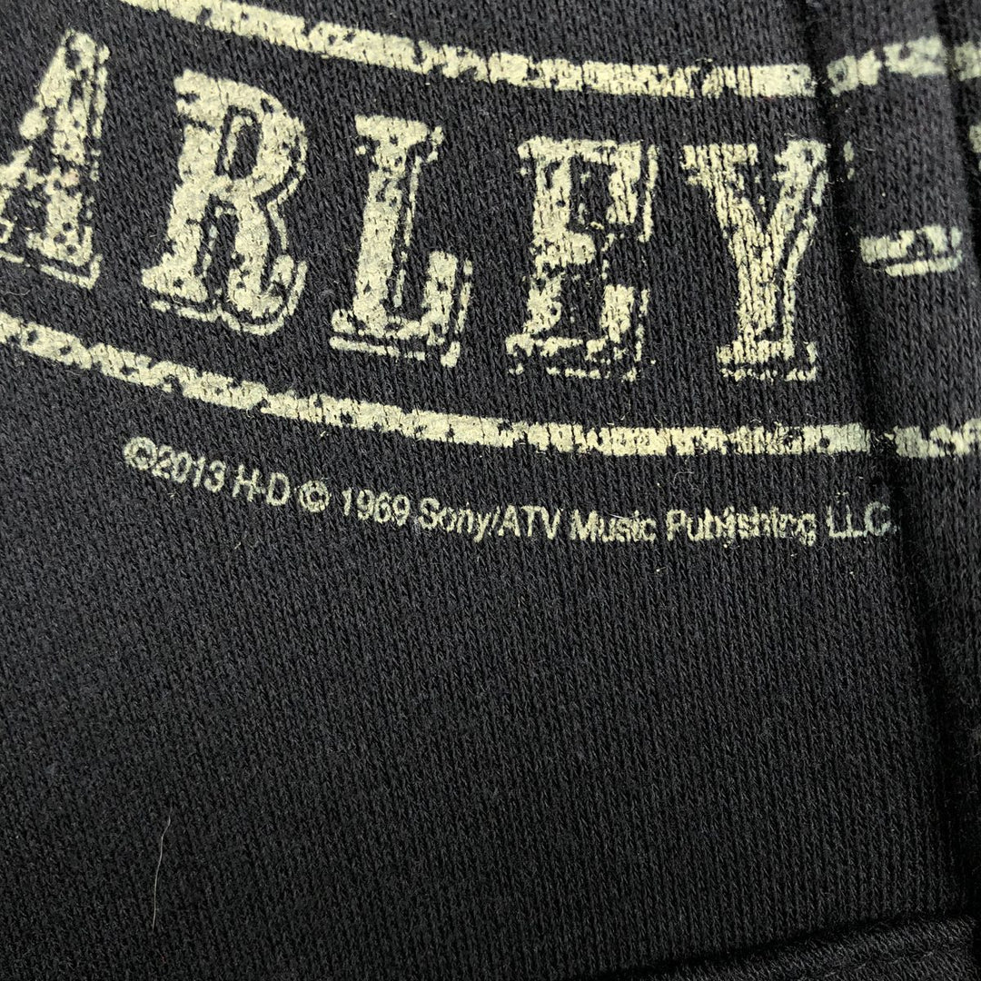 Harley-Davidson Eagle Pattern Sweatshirt Full-Zip Hoodie, Men's XXL (approx.) cotton black type Vintage Second Hand