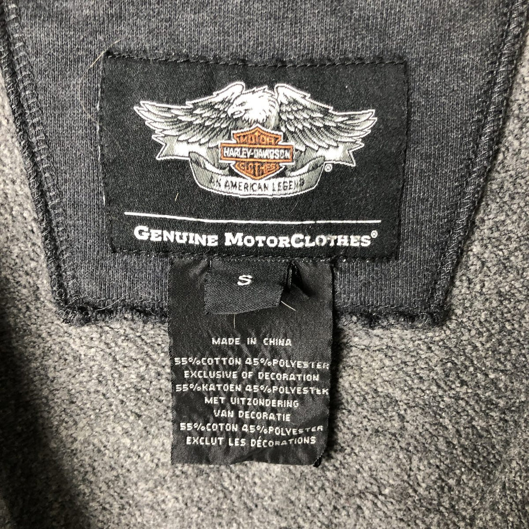 Harley-Davidson Skull Pattern Sweat Full-Zip Hoodie (Men's Size S) cotton gray type Vintage Second Hand