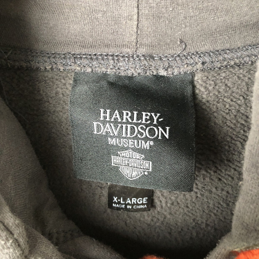 Harley-Davidson MUSEUM Sweat Full-Zip Hoodie, Men's Size XL (approx.) cotton gray type Vintage Second Hand