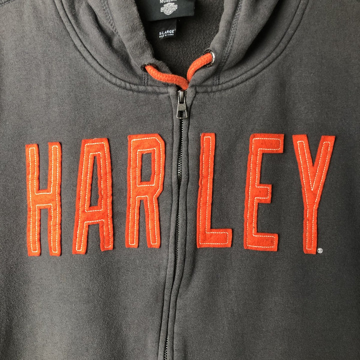 Harley-Davidson MUSEUM Sweat Full-Zip Hoodie, Men's Size XL (approx.) cotton gray type Vintage Second Hand