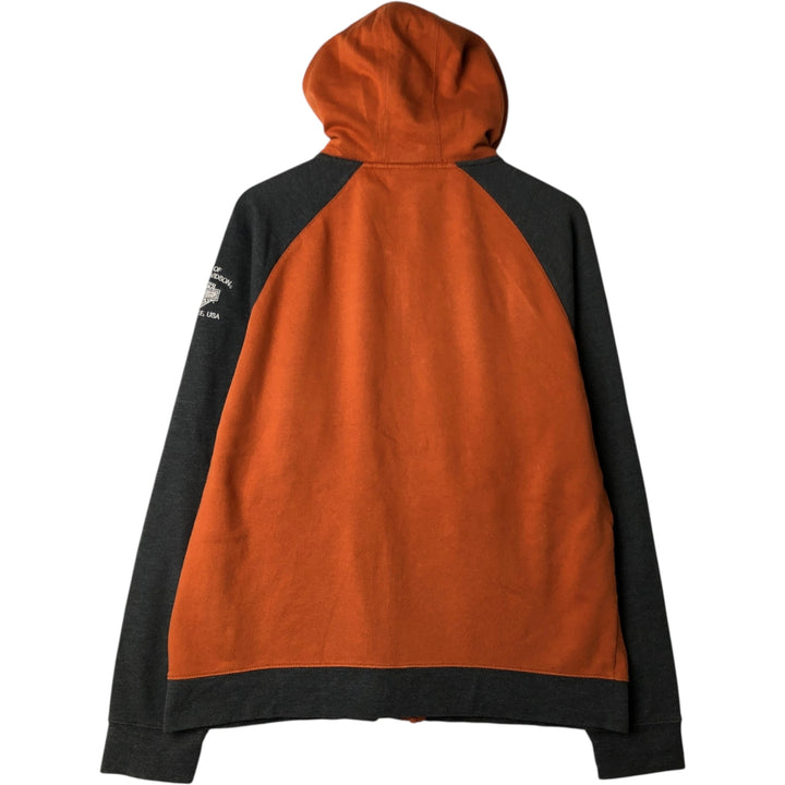 Harley-Davidson Sweat Full Zip Hoodie Men's L size cotton orange type Vintage Second Hand