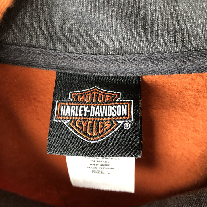 Harley-Davidson Sweat Full Zip Hoodie Men's L size cotton orange type Vintage Second Hand