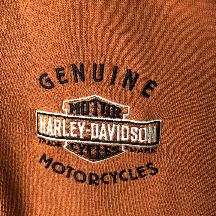 Harley-Davidson Sweat Full Zip Hoodie Men's L size cotton orange type Vintage Second Hand