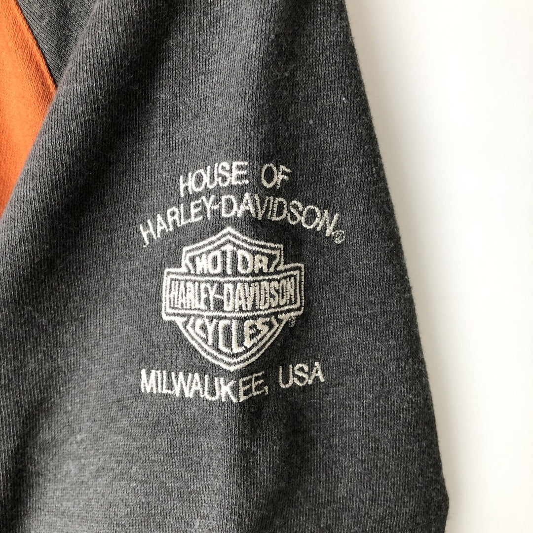 Harley-Davidson Sweat Full Zip Hoodie Men's L size cotton orange type Vintage Second Hand
