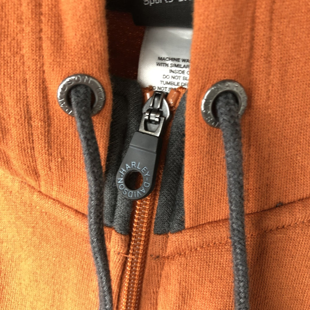 Harley-Davidson Sweat Full Zip Hoodie Men's L size cotton orange type Vintage Second Hand