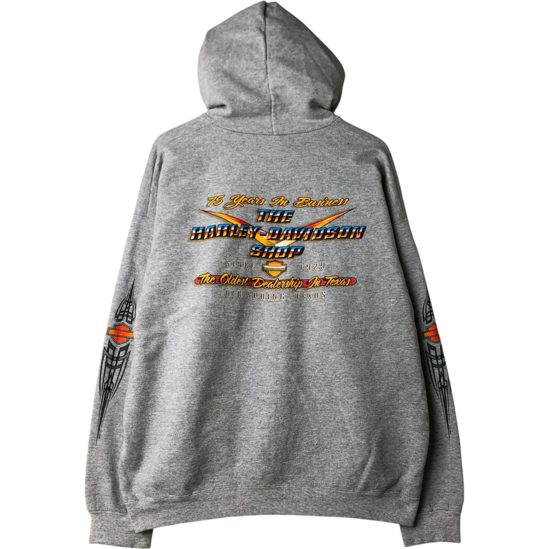 2000'S Harley-Davidson Sweatshirt Full-Zip Hoodie, Men's Size XXL (approx.) unclear gray type Vintage Second Hand