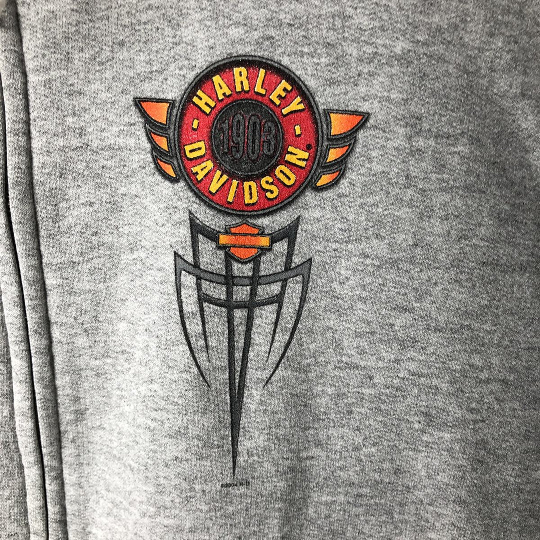 2000'S Harley-Davidson Sweatshirt Full-Zip Hoodie, Men's Size XXL (approx.) unclear gray type Vintage Second Hand