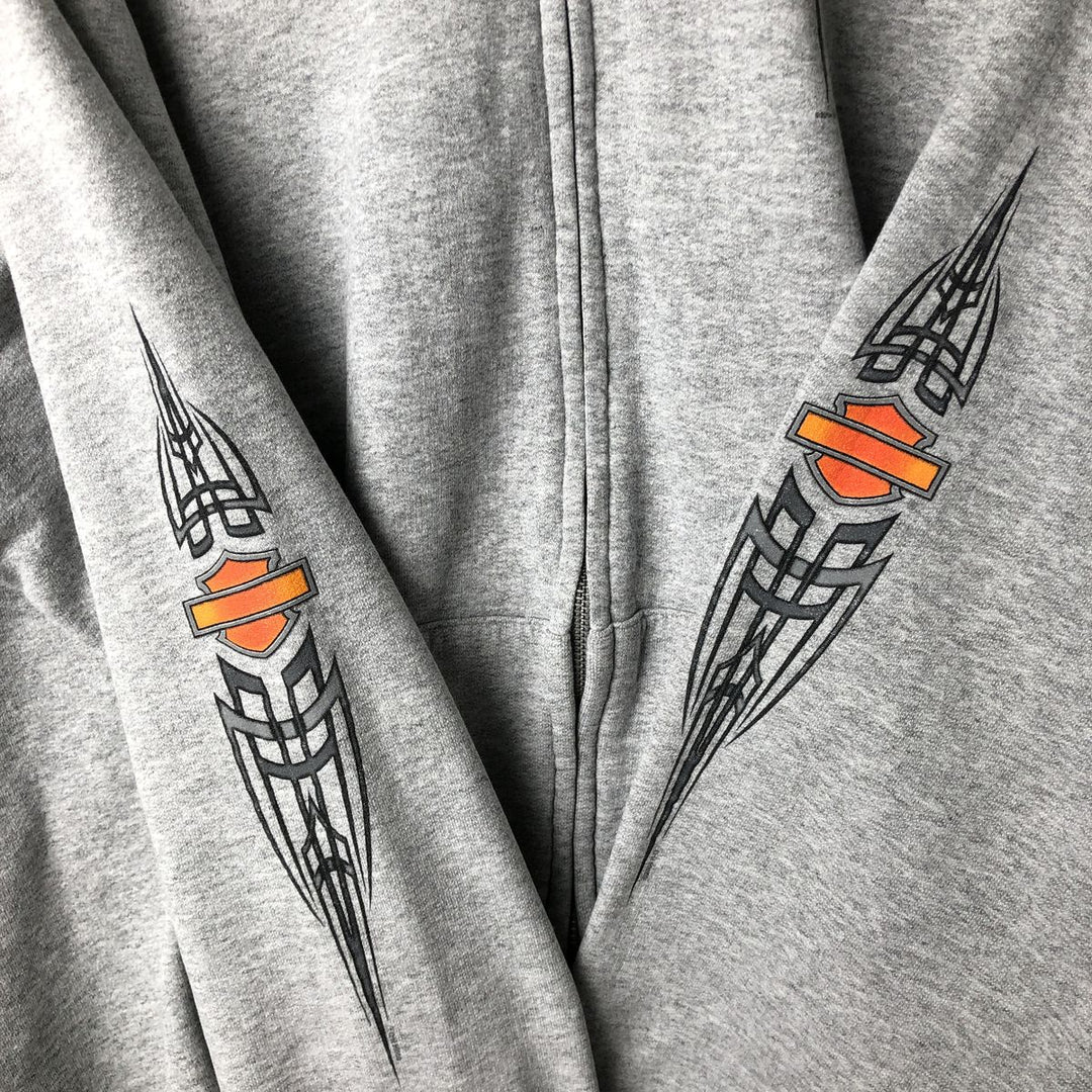2000'S Harley-Davidson Sweatshirt Full-Zip Hoodie, Men's Size XXL (approx.) unclear gray type Vintage Second Hand