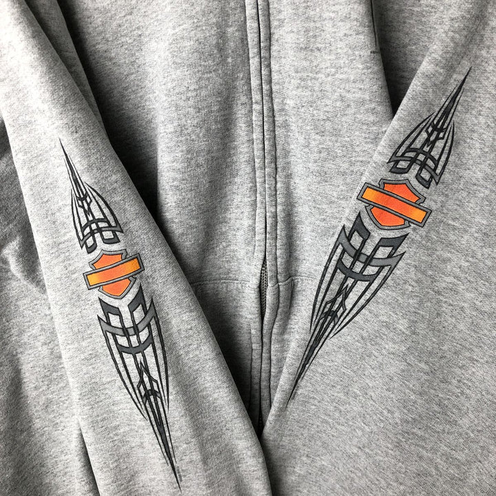 2000'S Harley-Davidson Sweatshirt Full-Zip Hoodie, Men's Size XXL (approx.) unclear gray type Vintage Second Hand