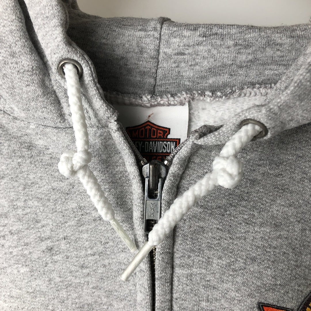2000'S Harley-Davidson Sweatshirt Full-Zip Hoodie, Men's Size XXL (approx.) unclear gray type Vintage Second Hand