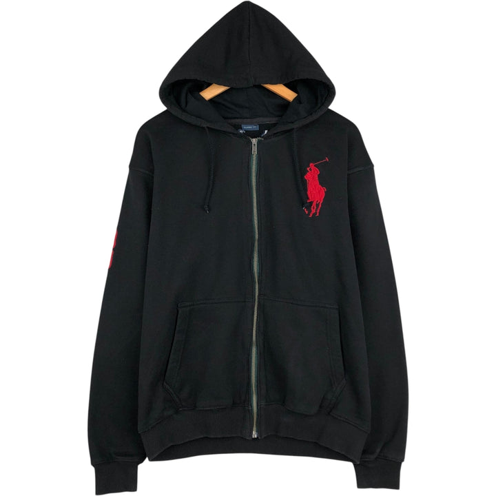 Ralph Lauren CLASSIC FIT Big Pony Sweat Full-Zip Hoodie, Men's Size M (approx.) cotton black type Vintage Second Hand