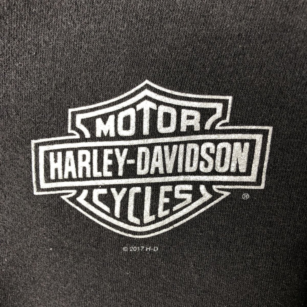Harley-Davidson Sweat Full-Zip Hoodie, Men's Size XXXL (approx.) cotton black type Vintage Second Hand